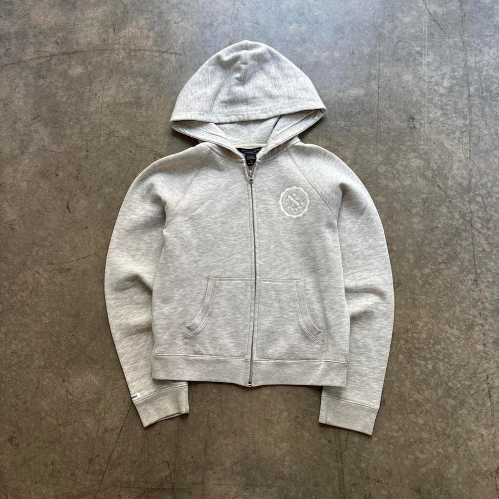 Y2k Abercrombie & Fitch Zip Up Grey Hoodie Size M